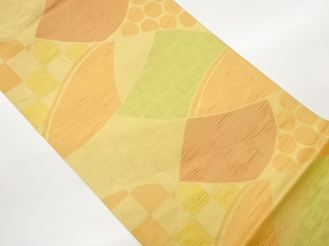 ふくれ織幾何学模様織出し袋帯